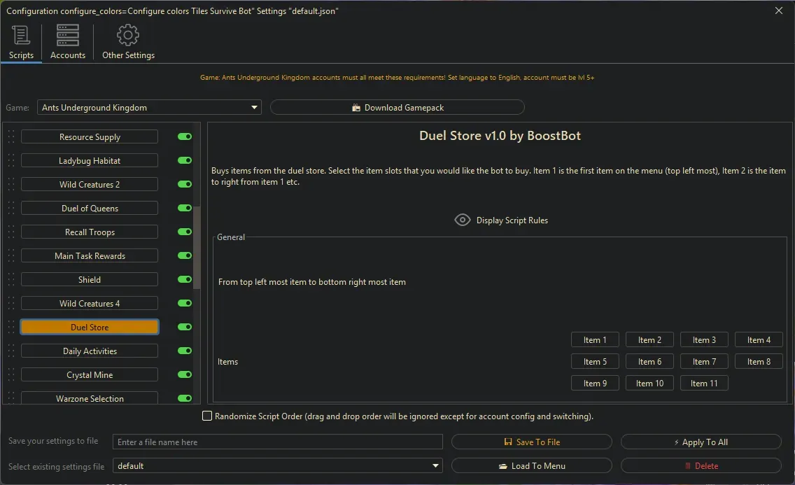 Ants Underground Bot - Duel Store