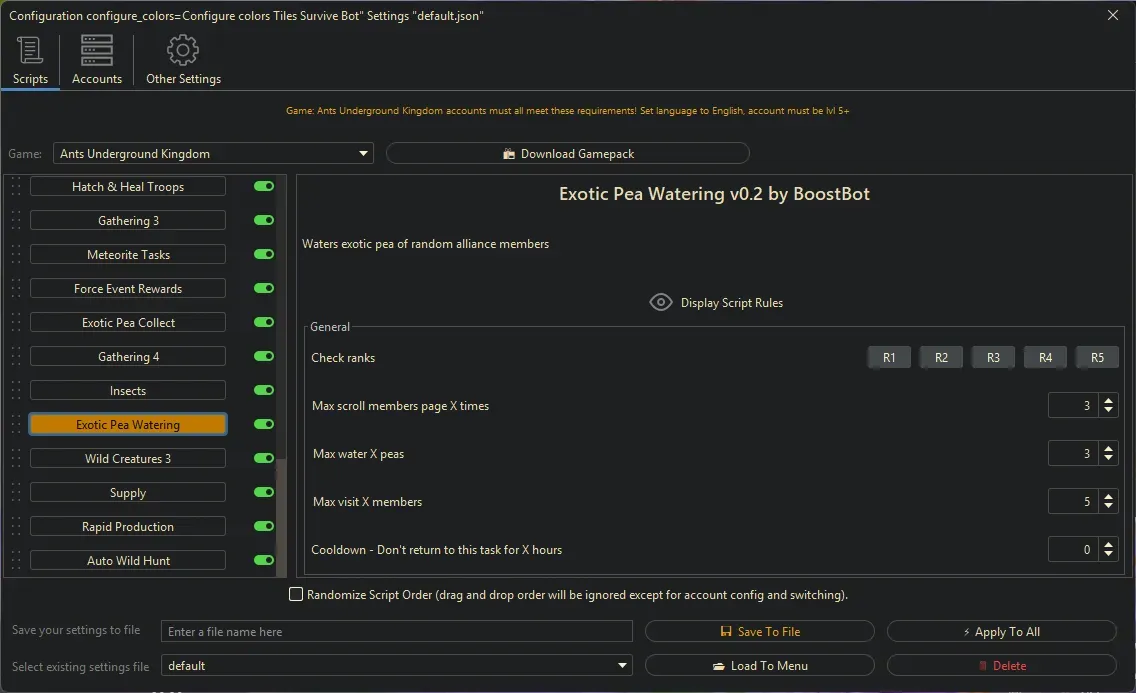 Ants Underground Bot - Exotic Pea Watering