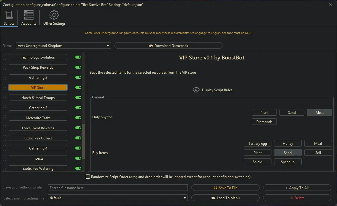 Ants Underground Bot - VIP Store