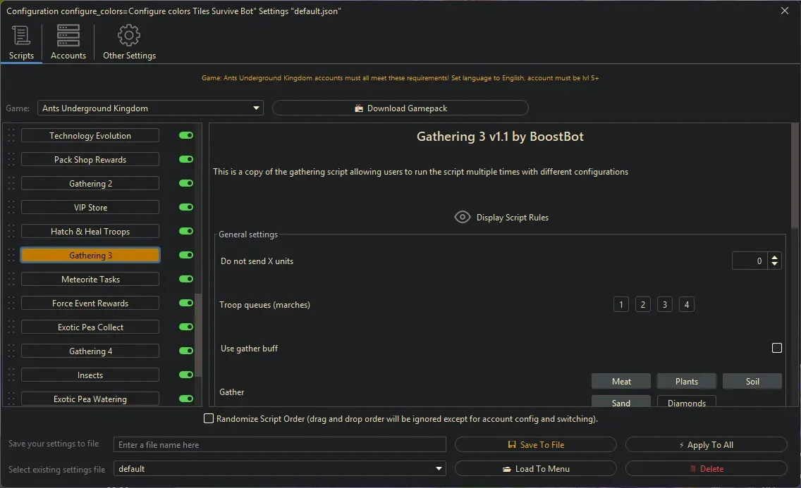 Ants Underground Bot - Gathering 3