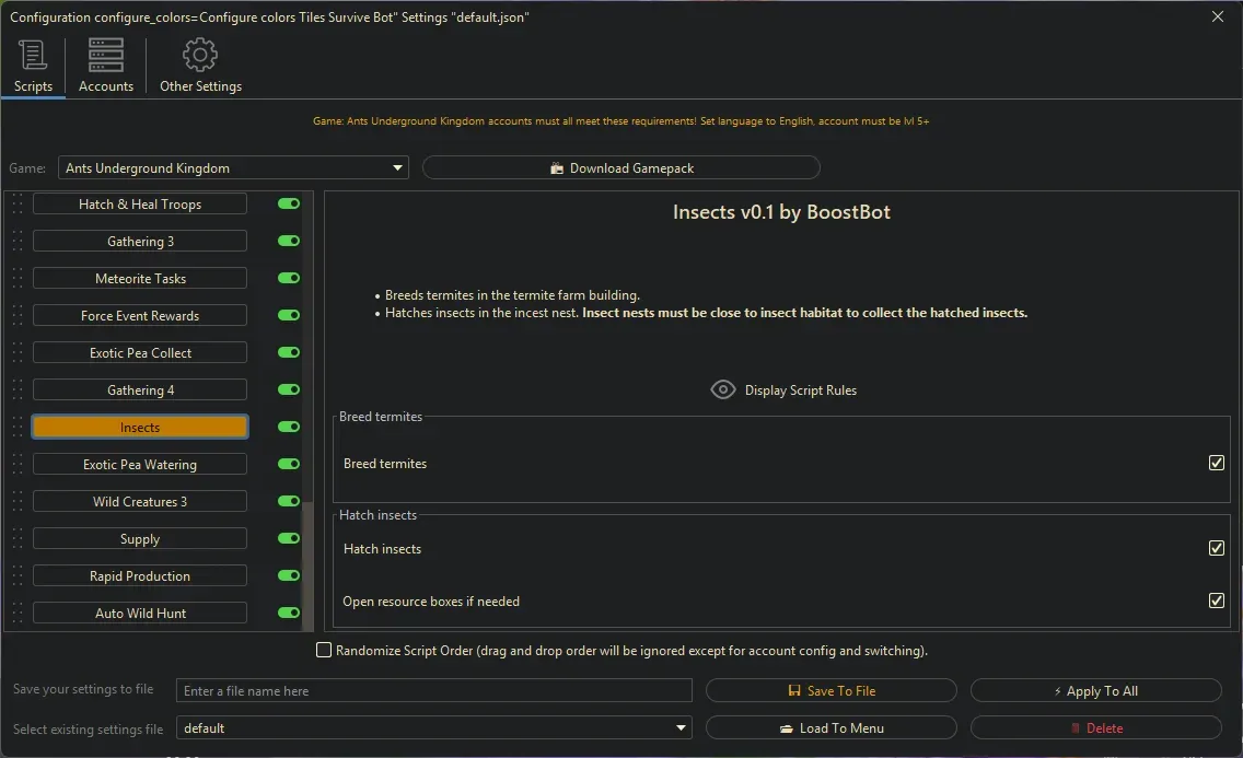 Ants Underground Bot - Insects