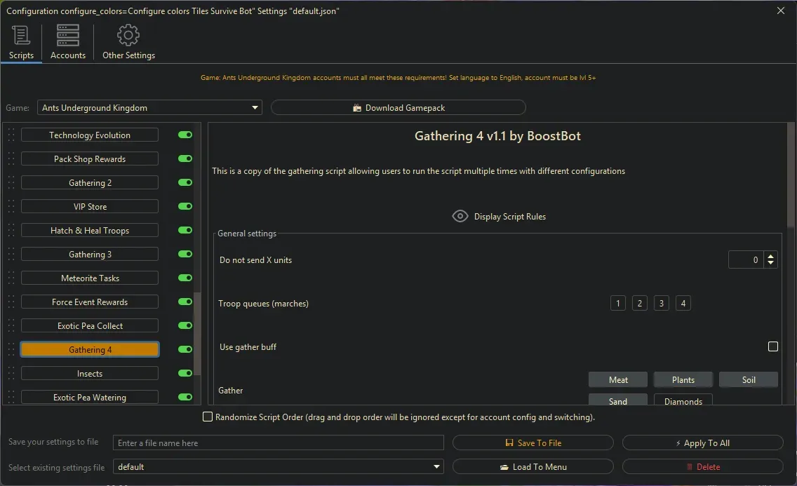 Ants Underground Bot - Gathering 4
