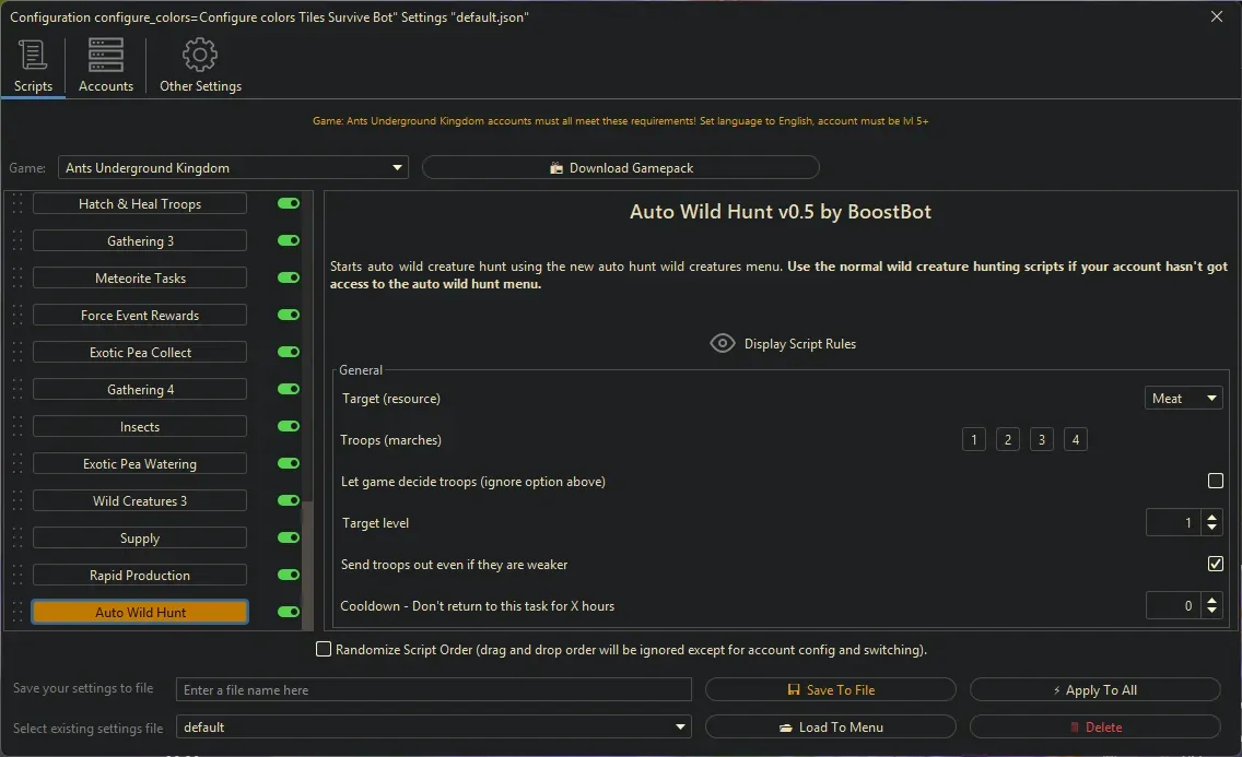 Ants Underground Bot - Auto Wild Hunt