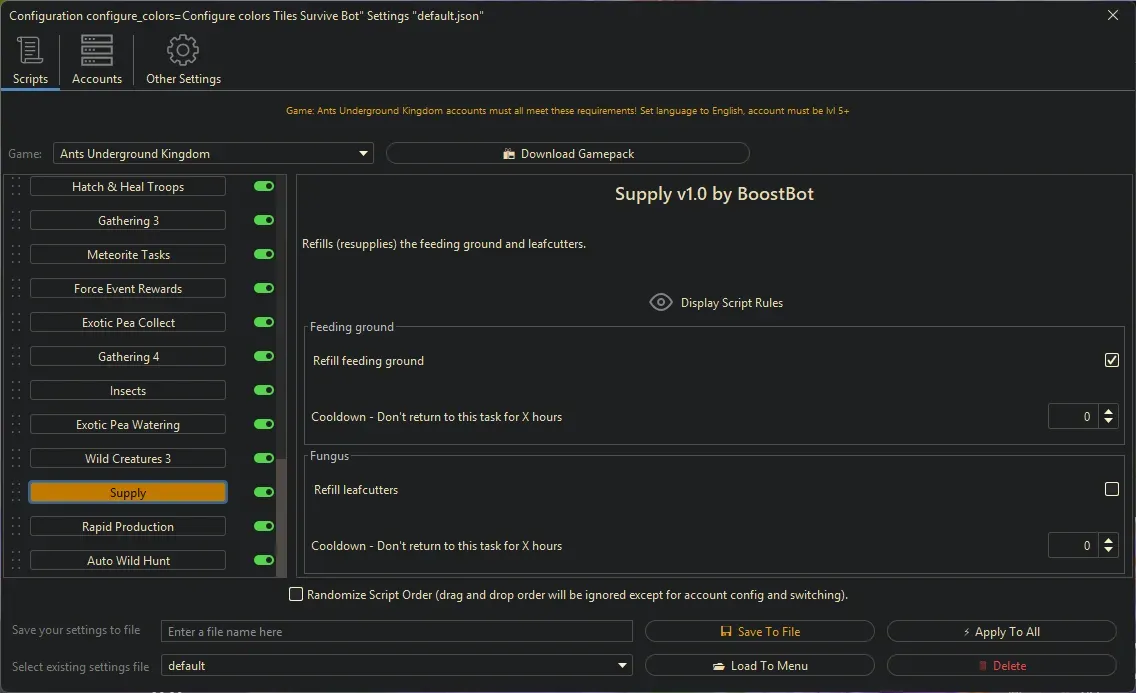 Ants Underground Bot - Supply
